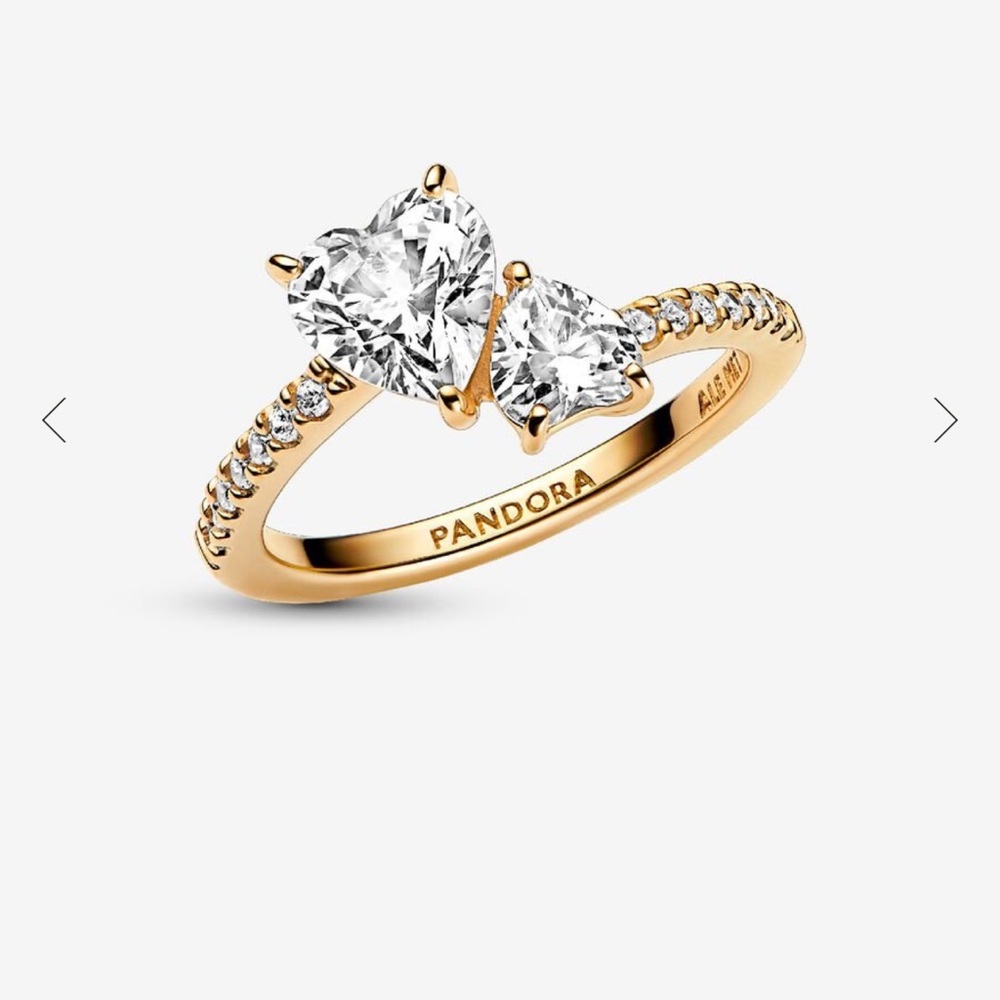 Pandora Gold and Silver Heart Ring